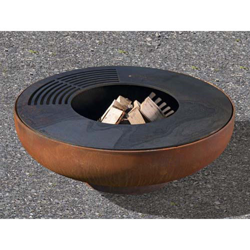 BBQ Corten Fire Bowl with Grill Plate