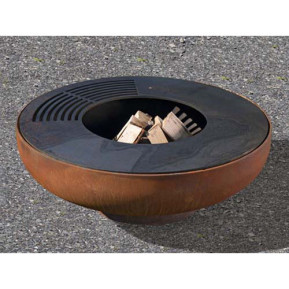 BBQ Corten Fire Bowl with Grill Plate