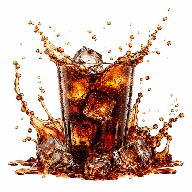 Cola beverage concentrate splash