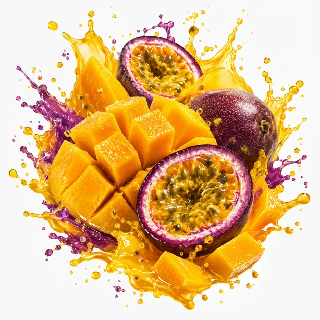 Mango and Passion Fruit juice concentrate splash
