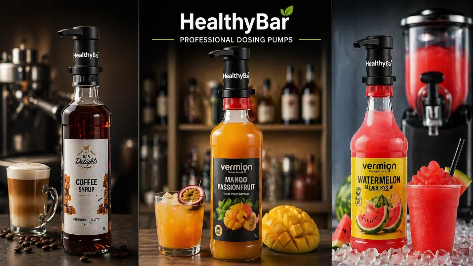HealthyBar Dosing Pumps and Bottle Labels