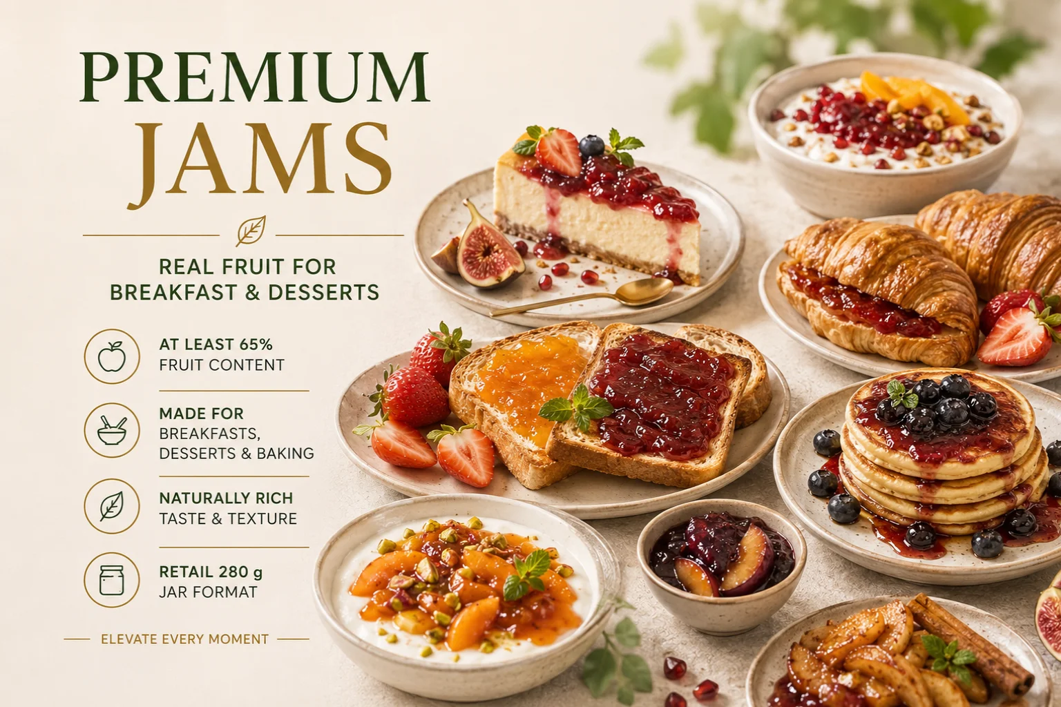 HealthyChef HealthyChef Premium Jams & Fruit Spreads 280 g jar for premium kitchen and dessert use