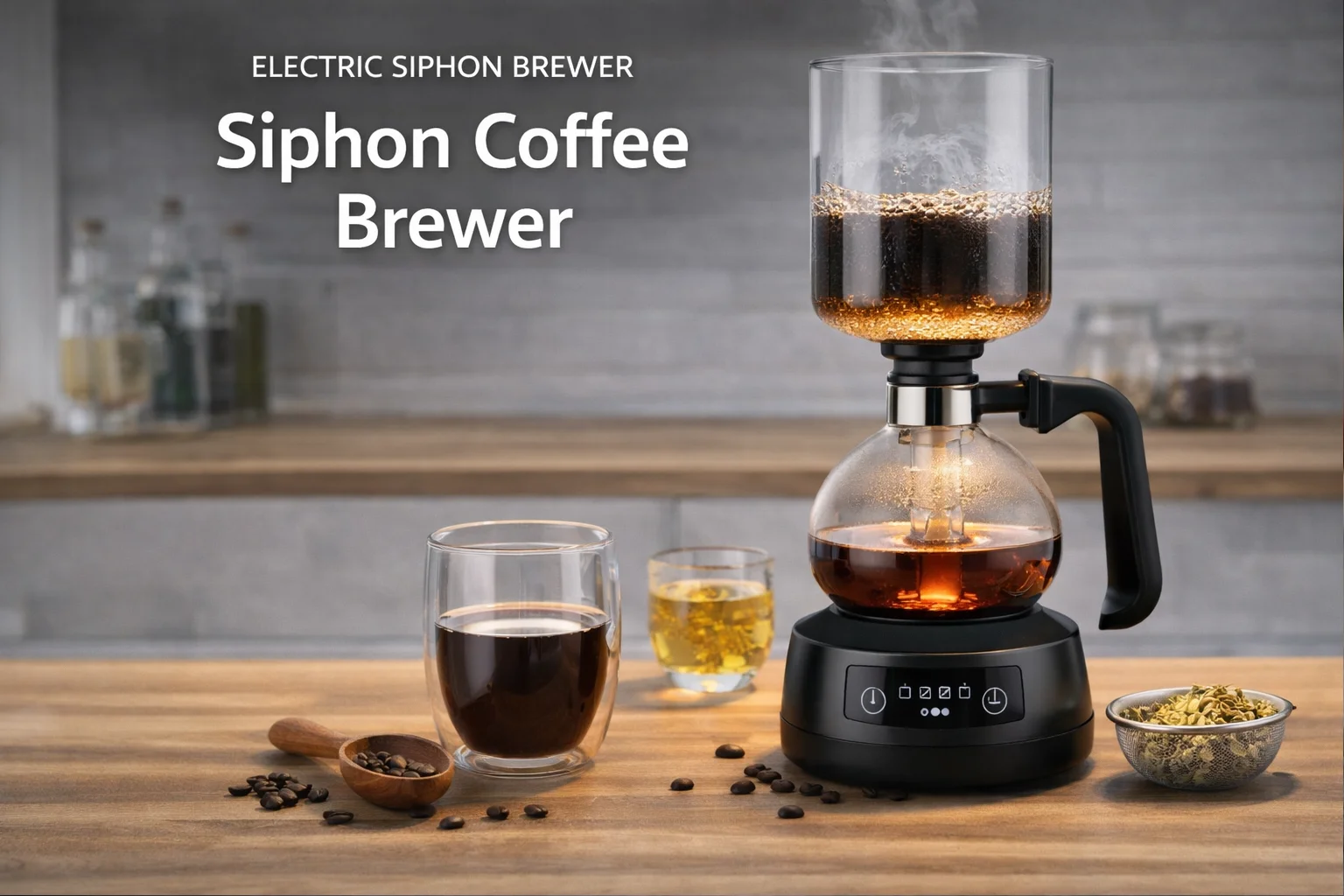 Electric siphon coffee brewer
